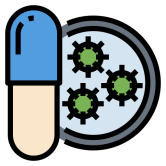 antibiotics and bacteria logo